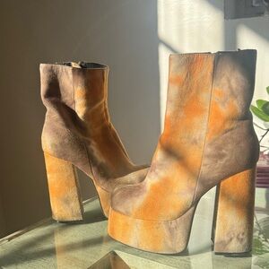Jeffrey Campbell  Orange and Brown Women's Platform Boots